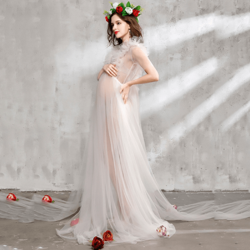 Baby Exo Fairy Maternity Photoshoot Dress - Maternity Photoshoot Dress-mpd2204117-white