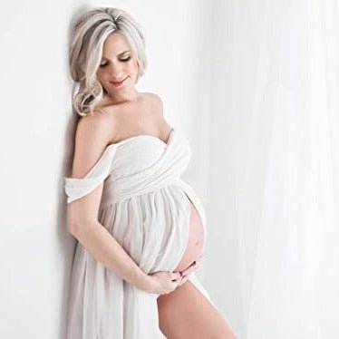 Baby Exo Maternity Chiffon Yarn Photoshoot Bump Dresses