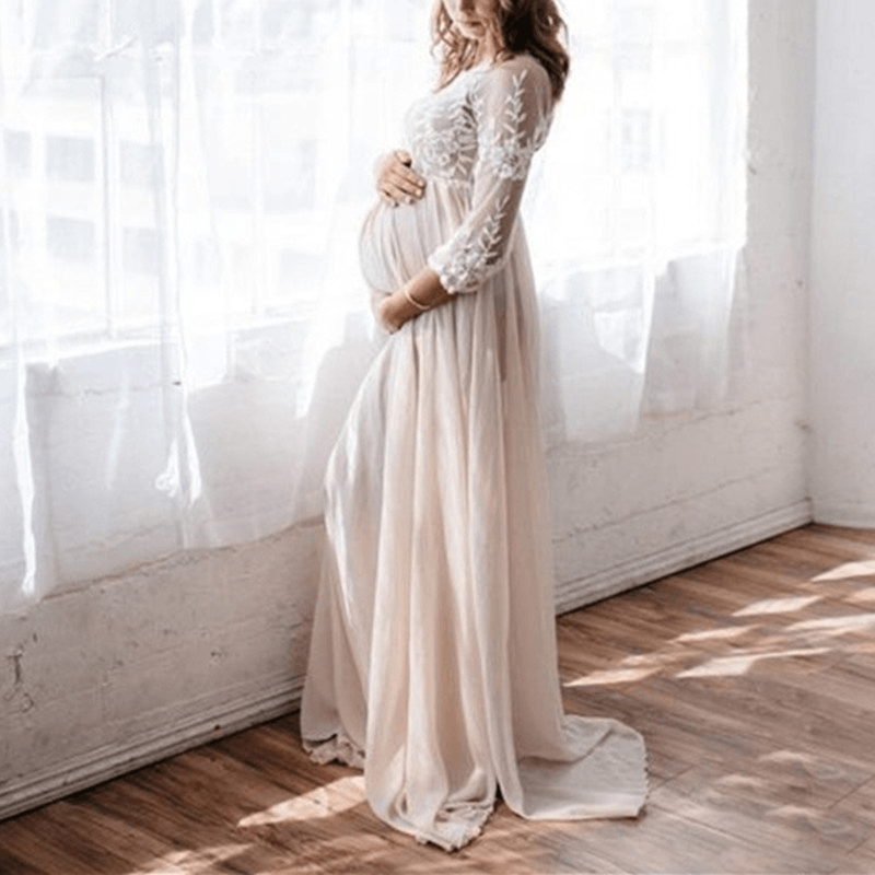 Plus-Size Chiffon Lace Maternity Gowns | Baby Exo BabyExo Plus-Size Chiffon Lace Maternity Gowns | Baby Exo BabyExo
