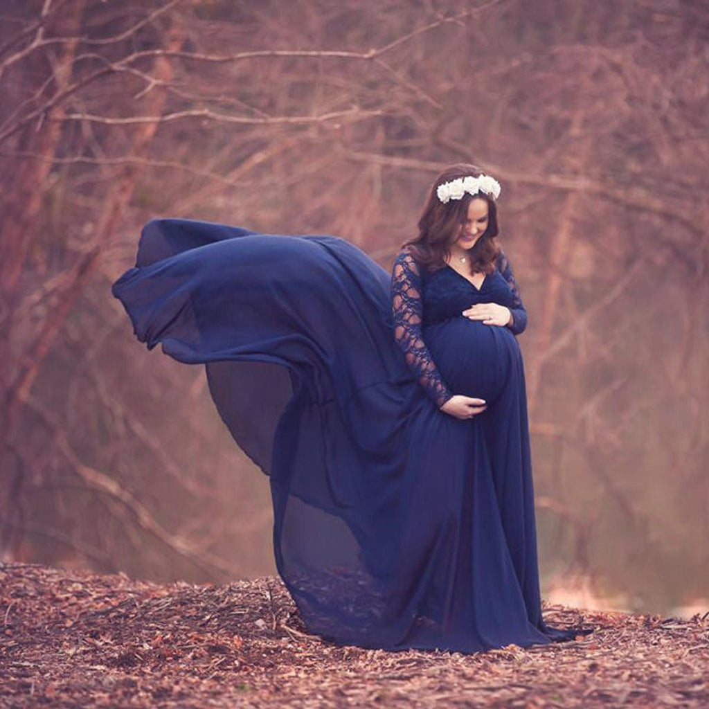 Fabulous A-line Lace Maternity Dress With Sleeves | Baby Exo BabyExo Fabulous A-line Lace Maternity Dress With Sleeves | Baby Exo BabyExo