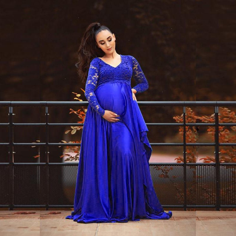 Gorgeous A-line Lace Maternity Photoshoot Gown