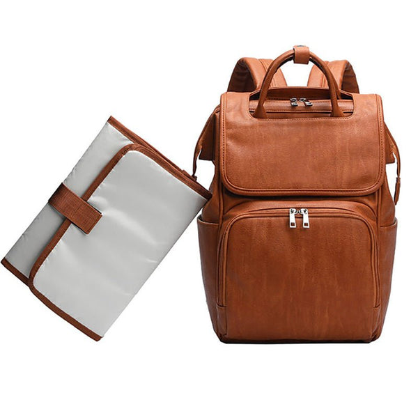 Baby Exo Leather Diaper Backpack with Changing Pad – BabyExo