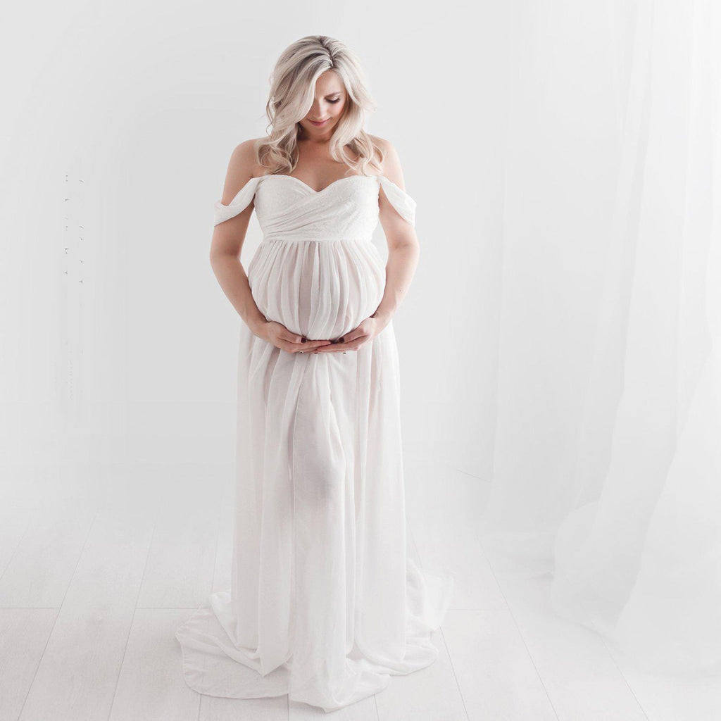 Maternity Chiffon Yarn Photoshoot Bump Dresses, Black / XL Maternity Chiffon Yarn Photoshoot Bump Dresses, Black / XL