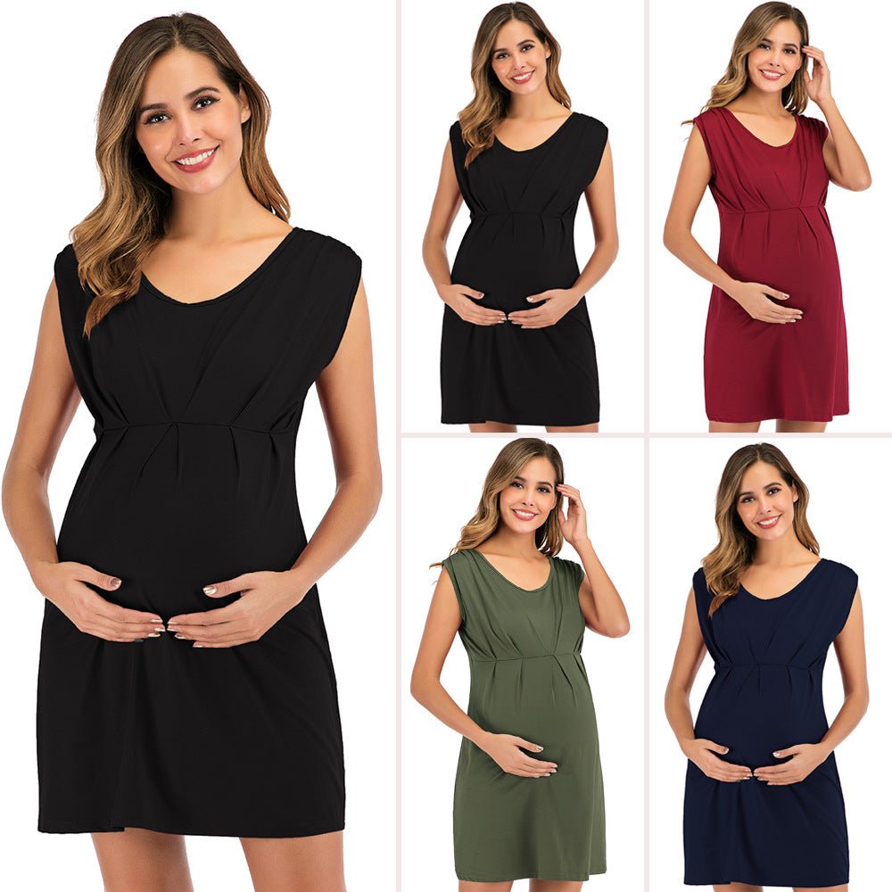 Maternity Sleeveless Loose Summer Dress