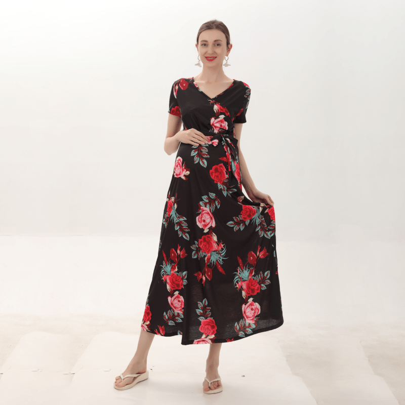 dresses for women floral print Women's Aimee Dark Teal Multi Floral Print Bustier Maxi Dress | Size: L