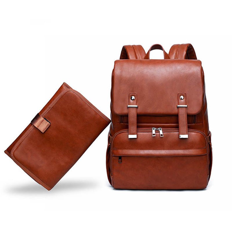 brown leather baby bag backpack Exo Waterproof Vintage Diaper – BabyExo Don't let the freckled backend_key_accessories Diaper bags leather to Size:Length: 5-1/2
